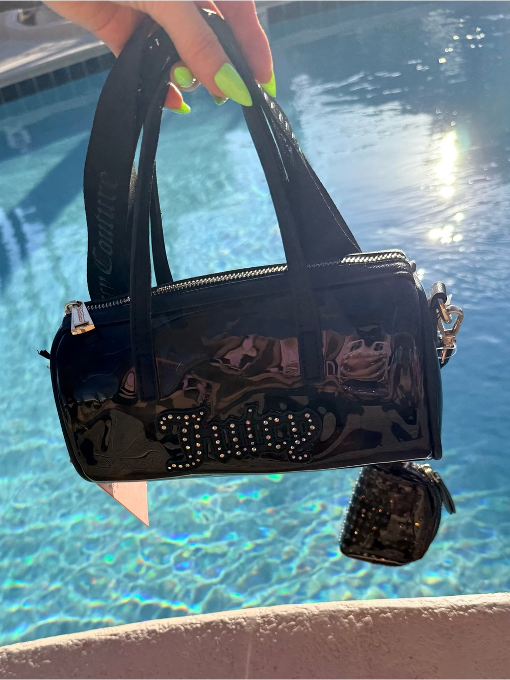 *NWT*Juicy Couture Black Mini Barrel Bag with Stud Logo